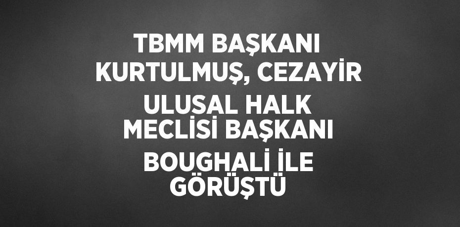 TBMM BAŞKANI KURTULMUŞ, CEZAYİR ULUSAL HALK MECLİSİ BAŞKANI BOUGHALİ İLE GÖRÜŞTÜ