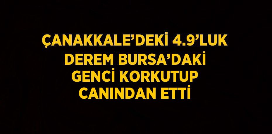 ÇANAKKALE’DEKİ 4.9’LUK DEREM BURSA’DAKİ GENCİ KORKUTUP CANINDAN ETTİ