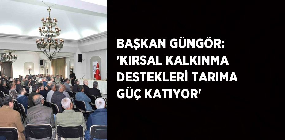 BAŞKAN GÜNGÖR: 'KIRSAL KALKINMA DESTEKLERİ TARIMA GÜÇ KATIYOR'