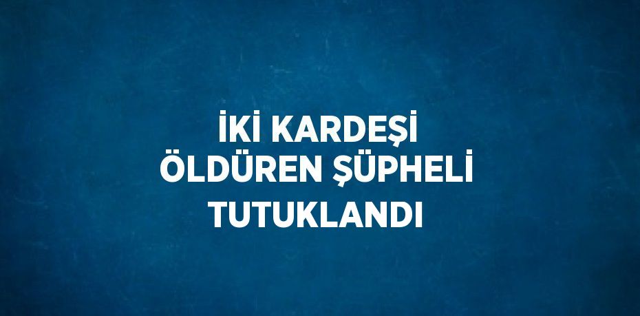İKİ KARDEŞİ ÖLDÜREN ŞÜPHELİ TUTUKLANDI
