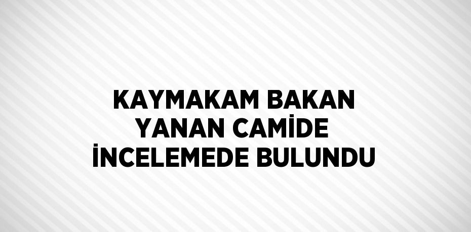 KAYMAKAM BAKAN YANAN CAMİDE İNCELEMEDE BULUNDU