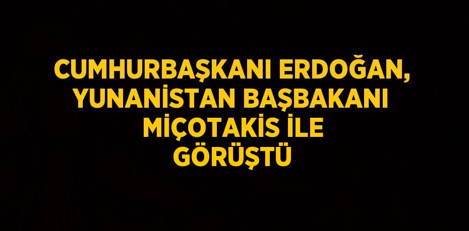 CUMHURBAŞKANI ERDOĞAN, YUNANİSTAN BAŞBAKANI MİÇOTAKİS İLE GÖRÜŞTÜ