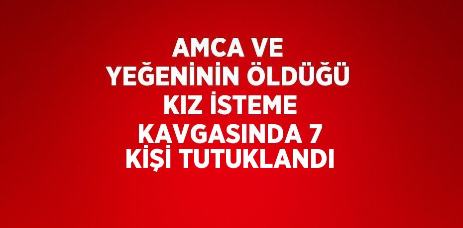 AMCA VE YEĞENİNİN ÖLDÜĞÜ KIZ İSTEME KAVGASINDA 7 KİŞİ TUTUKLANDI