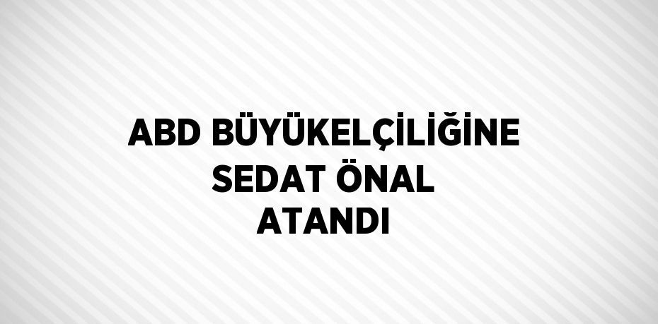 ABD BÜYÜKELÇİLİĞİNE SEDAT ÖNAL ATANDI