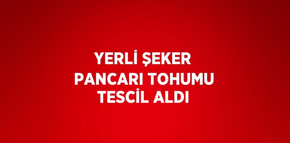 YERLİ ŞEKER PANCARI TOHUMU TESCİL ALDI