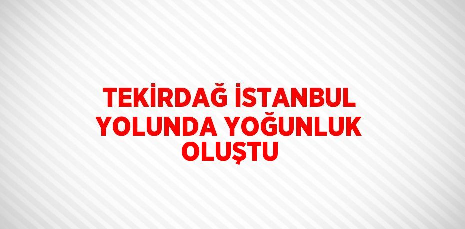 TEKİRDAĞ İSTANBUL YOLUNDA YOĞUNLUK OLUŞTU