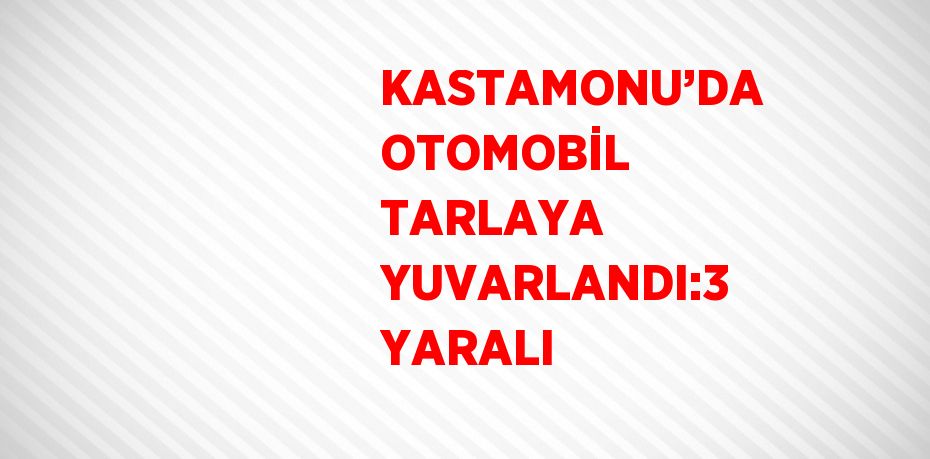 KASTAMONU’DA OTOMOBİL TARLAYA YUVARLANDI:3 YARALI