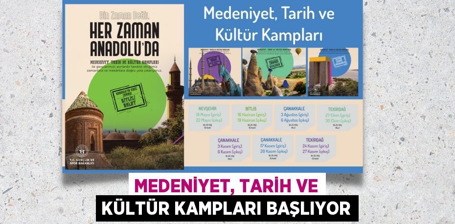 MEDENİYET, TARİH VE KÜLTÜR KAMPLARI BAŞLIYOR