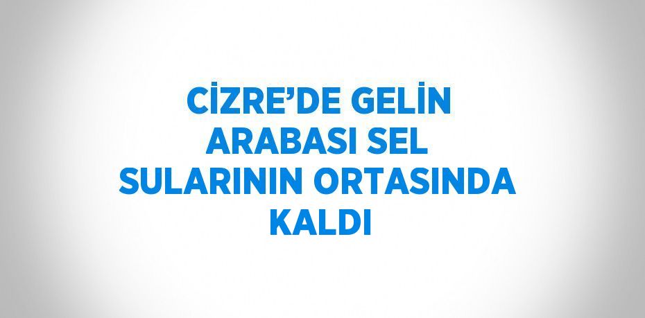 CİZRE’DE GELİN ARABASI SEL SULARININ ORTASINDA KALDI