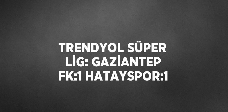 TRENDYOL SÜPER LİG: GAZİANTEP FK:1 HATAYSPOR:1