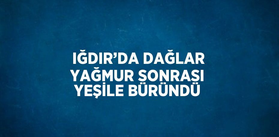 IĞDIR’DA DAĞLAR YAĞMUR SONRASI YEŞİLE BÜRÜNDÜ