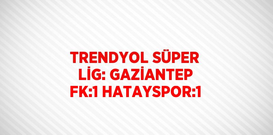 TRENDYOL SÜPER LİG: GAZİANTEP FK:1 HATAYSPOR:1