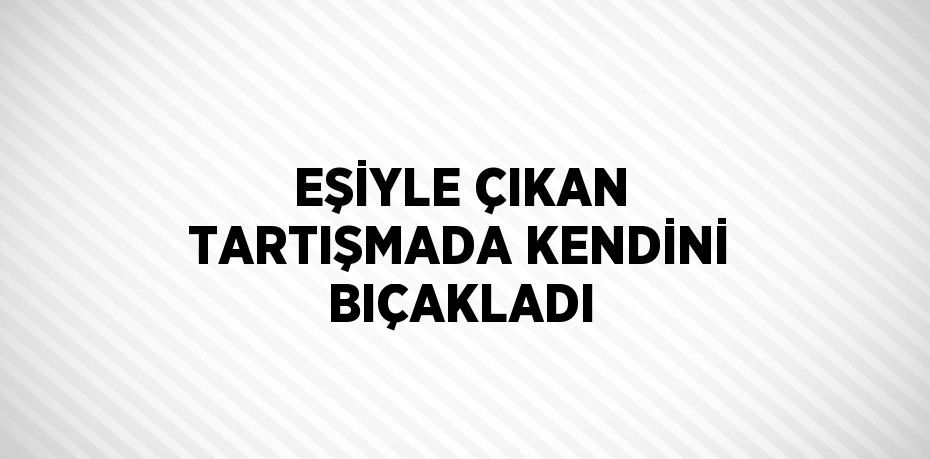 EŞİYLE ÇIKAN TARTIŞMADA KENDİNİ BIÇAKLADI