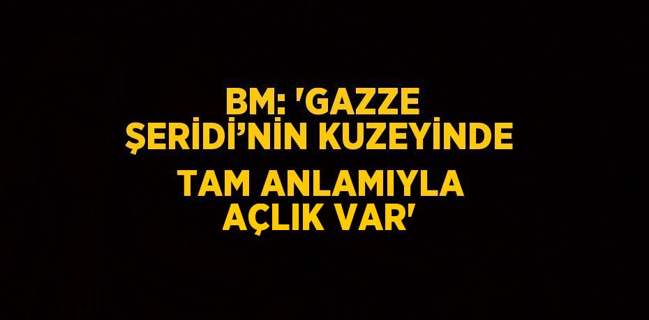 BM: 'GAZZE ŞERİDİ’NİN KUZEYİNDE TAM ANLAMIYLA AÇLIK VAR'