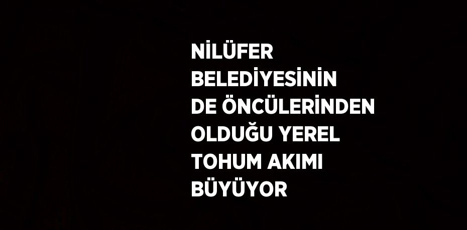 NİLÜFER BELEDİYESİNİN DE ÖNCÜLERİNDEN OLDUĞU YEREL TOHUM AKIMI BÜYÜYOR