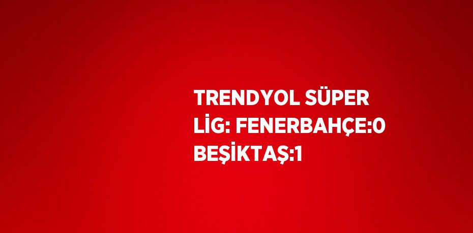 TRENDYOL SÜPER LİG: FENERBAHÇE:0 BEŞİKTAŞ:1