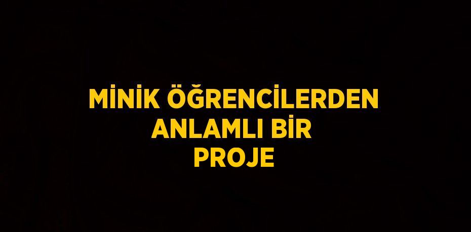 MİNİK ÖĞRENCİLERDEN ANLAMLI BİR PROJE