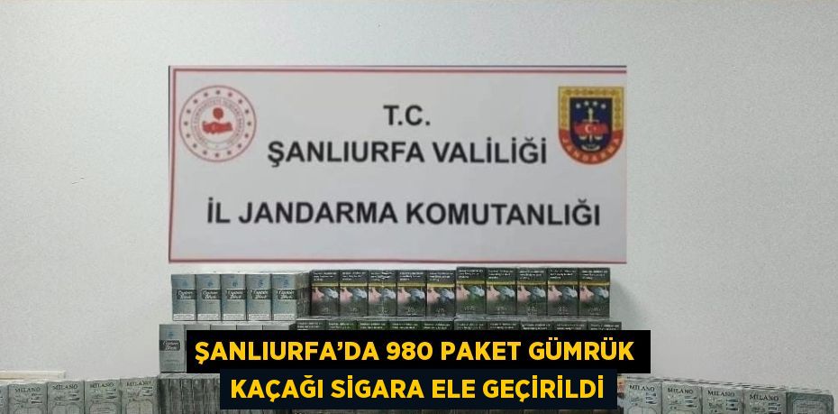 ŞANLIURFA’DA 980 PAKET GÜMRÜK KAÇAĞI SİGARA ELE GEÇİRİLDİ