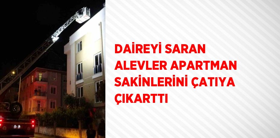 DAİREYİ SARAN ALEVLER APARTMAN SAKİNLERİNİ ÇATIYA ÇIKARTTI