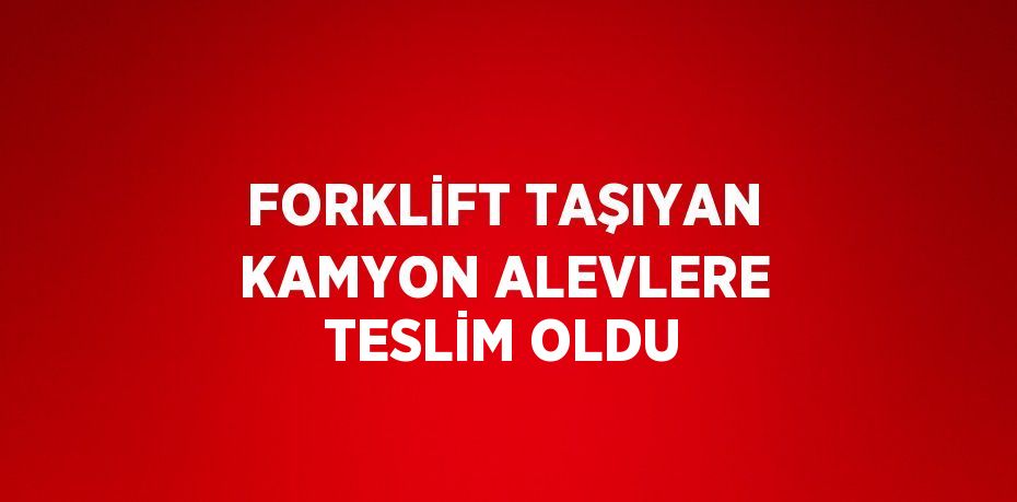FORKLİFT TAŞIYAN KAMYON ALEVLERE TESLİM OLDU