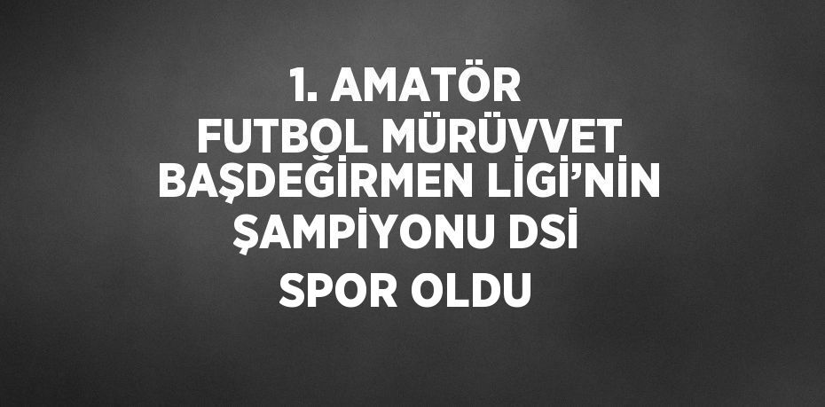 1. AMATÖR FUTBOL MÜRÜVVET BAŞDEĞİRMEN LİGİ’NİN ŞAMPİYONU DSİ SPOR OLDU