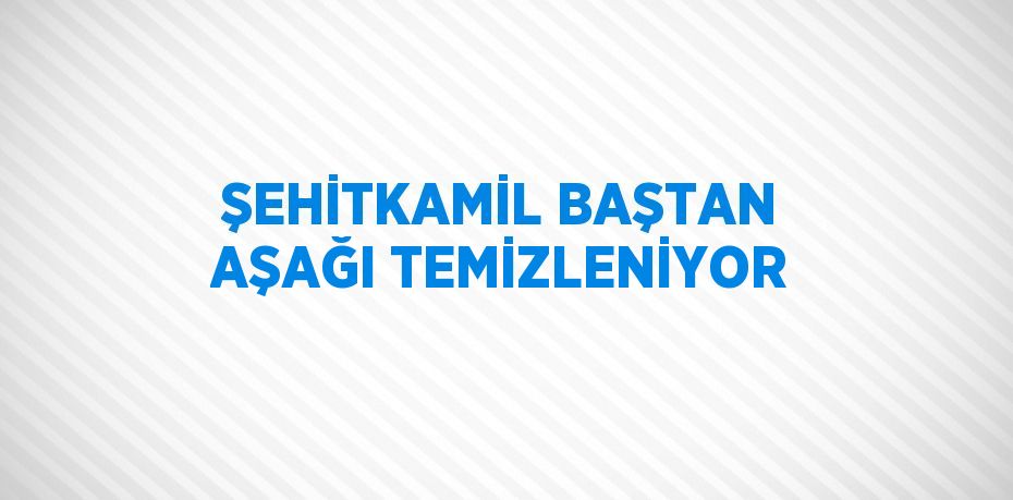 ŞEHİTKAMİL BAŞTAN AŞAĞI TEMİZLENİYOR