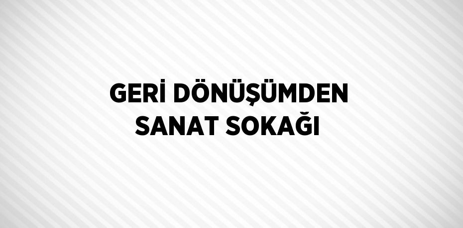 GERİ DÖNÜŞÜMDEN SANAT SOKAĞI