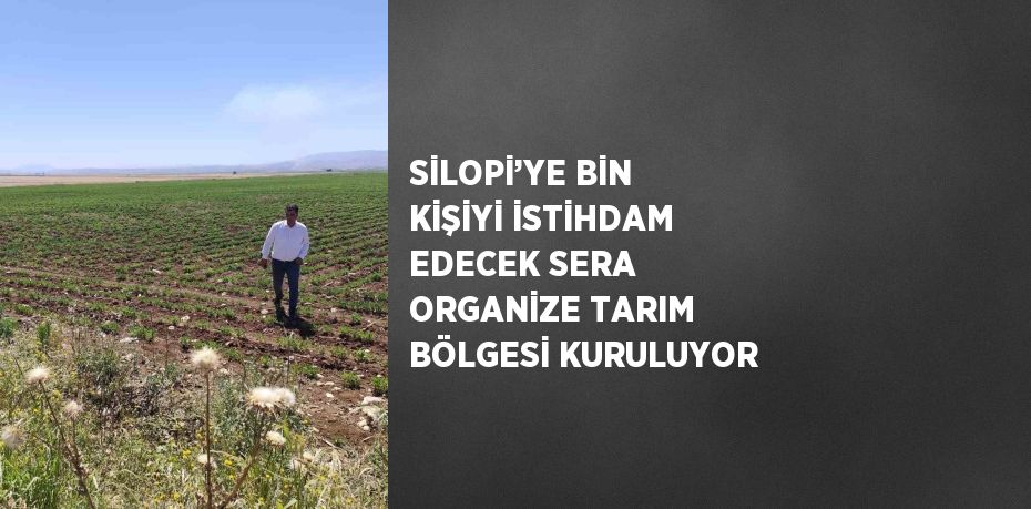 SİLOPİ’YE BİN KİŞİYİ İSTİHDAM EDECEK SERA ORGANİZE TARIM BÖLGESİ KURULUYOR