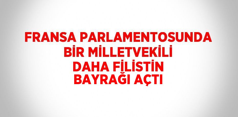 FRANSA PARLAMENTOSUNDA BİR MİLLETVEKİLİ DAHA FİLİSTİN BAYRAĞI AÇTI