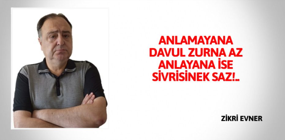 ANLAMAYANA DAVUL ZURNA AZ ANLAYANA İSE SİVRİSİNEK SAZ!..