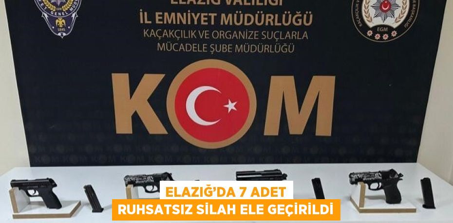 ELAZIĞ’DA 7 ADET RUHSATSIZ SİLAH ELE GEÇİRİLDİ