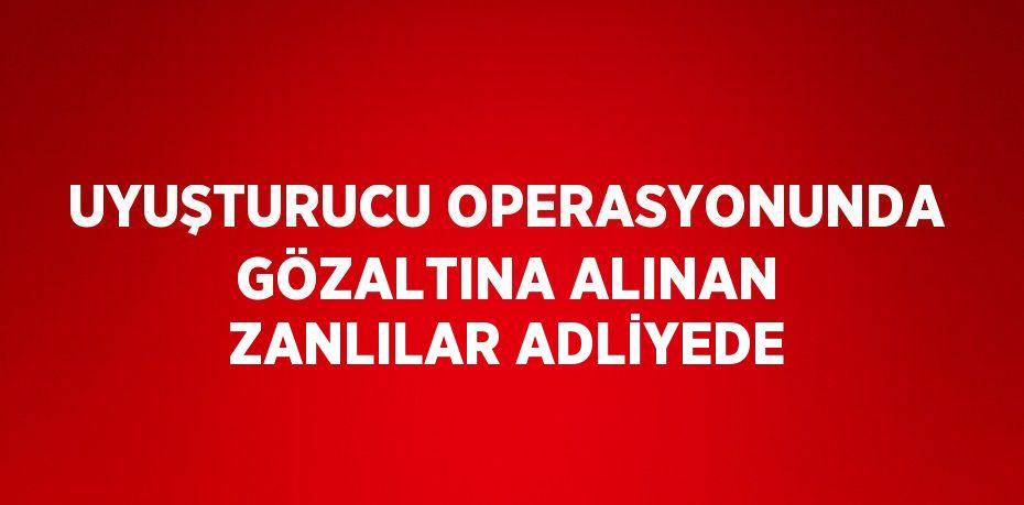 UYUŞTURUCU OPERASYONUNDA GÖZALTINA ALINAN ZANLILAR ADLİYEDE