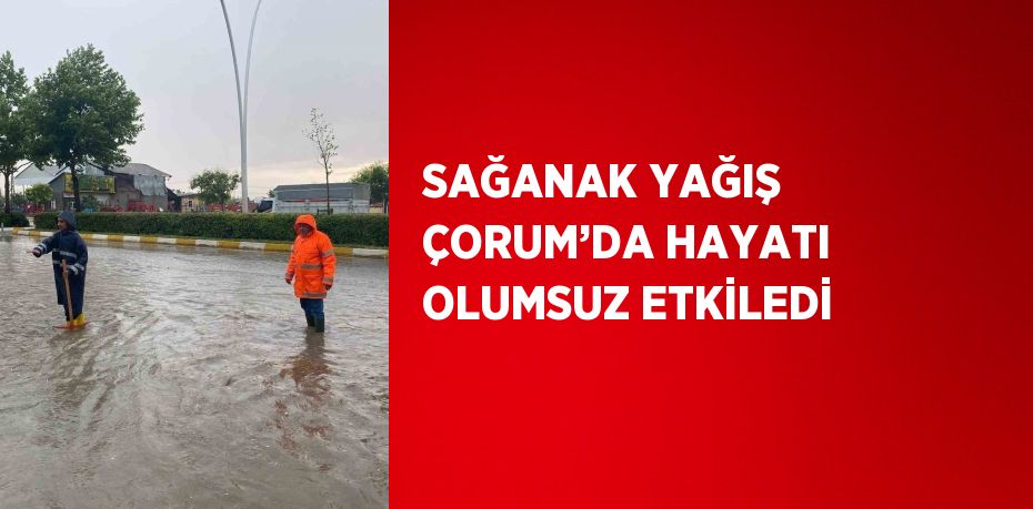 SAĞANAK YAĞIŞ ÇORUM’DA HAYATI OLUMSUZ ETKİLEDİ