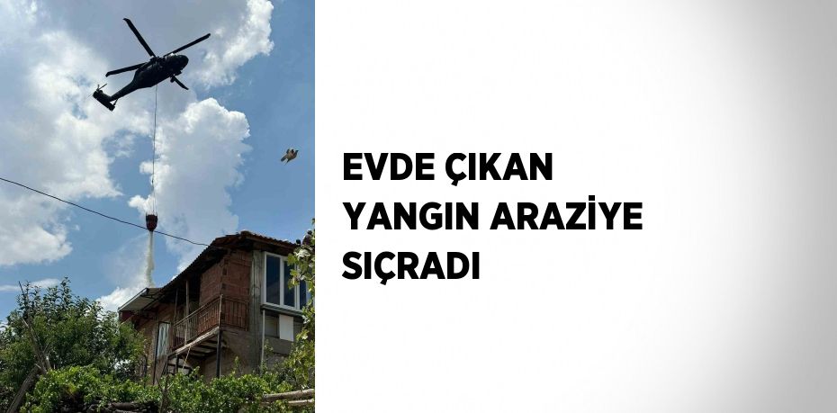 EVDE ÇIKAN YANGIN ARAZİYE SIÇRADI