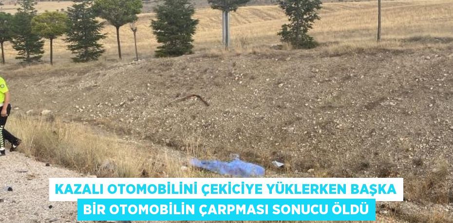 KAZALI OTOMOBİLİNİ ÇEKİCİYE YÜKLERKEN BAŞKA BİR OTOMOBİLİN ÇARPMASI SONUCU ÖLDÜ