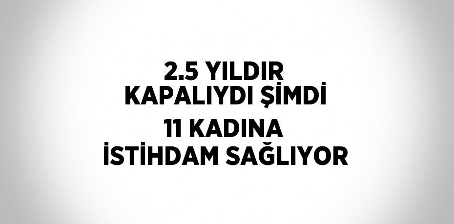 2.5 YILDIR KAPALIYDI ŞİMDİ 11 KADINA İSTİHDAM SAĞLIYOR