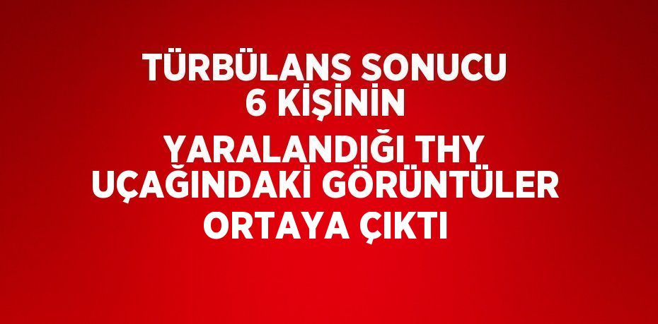 TÜRBÜLANS SONUCU 6 KİŞİNİN YARALANDIĞI THY UÇAĞINDAKİ GÖRÜNTÜLER ORTAYA ÇIKTI