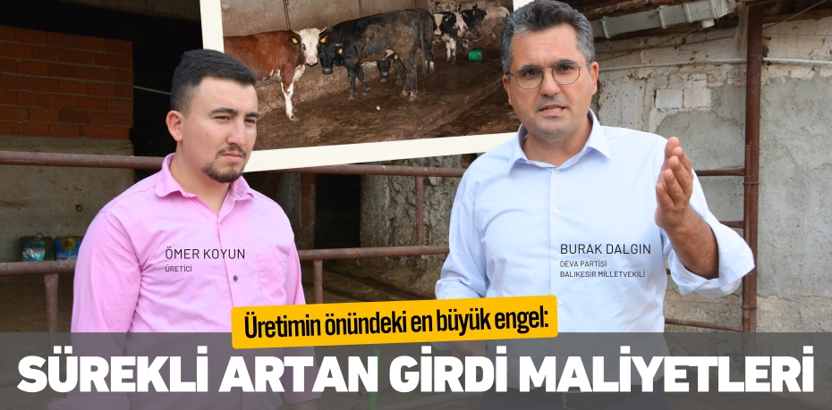 Üretimin önündeki en büyük engel:  SÜREKLİ ARTAN GİRDİ MALİYETLERİ