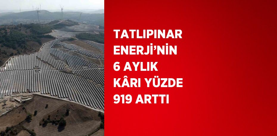 TATLIPINAR ENERJİ’NİN 6 AYLIK KÂRI YÜZDE 919 ARTTI