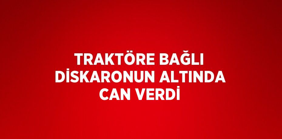 TRAKTÖRE BAĞLI DİSKARONUN ALTINDA CAN VERDİ