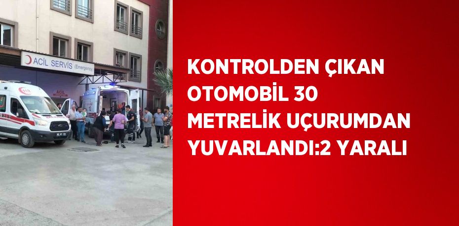 KONTROLDEN ÇIKAN OTOMOBİL 30 METRELİK UÇURUMDAN YUVARLANDI:2 YARALI