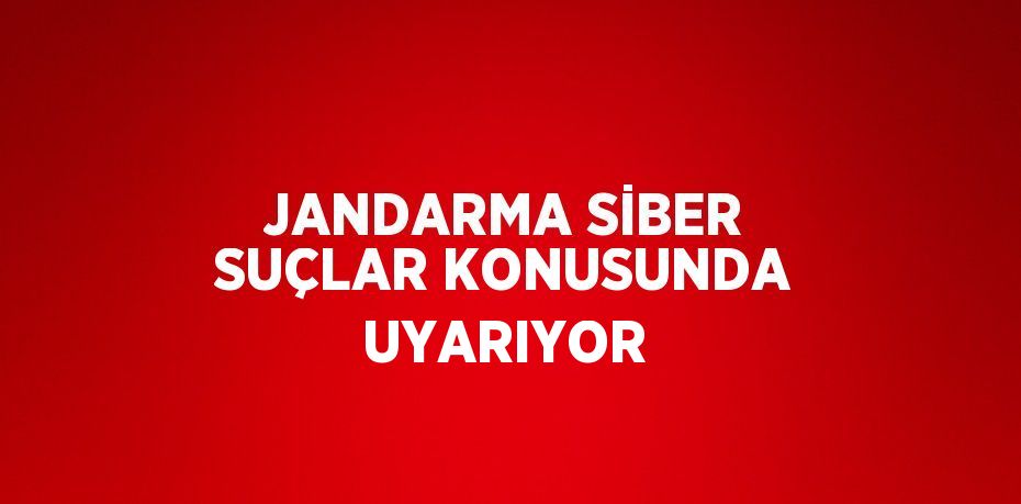 JANDARMA SİBER SUÇLAR KONUSUNDA UYARIYOR