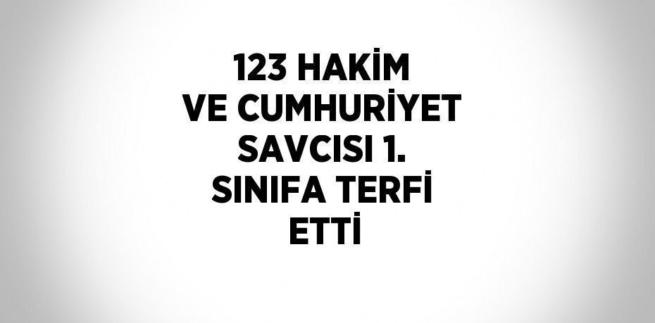 123 HAKİM VE CUMHURİYET SAVCISI 1. SINIFA TERFİ ETTİ