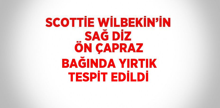 SCOTTİE WİLBEKİN’İN SAĞ DİZ ÖN ÇAPRAZ BAĞINDA YIRTIK TESPİT EDİLDİ