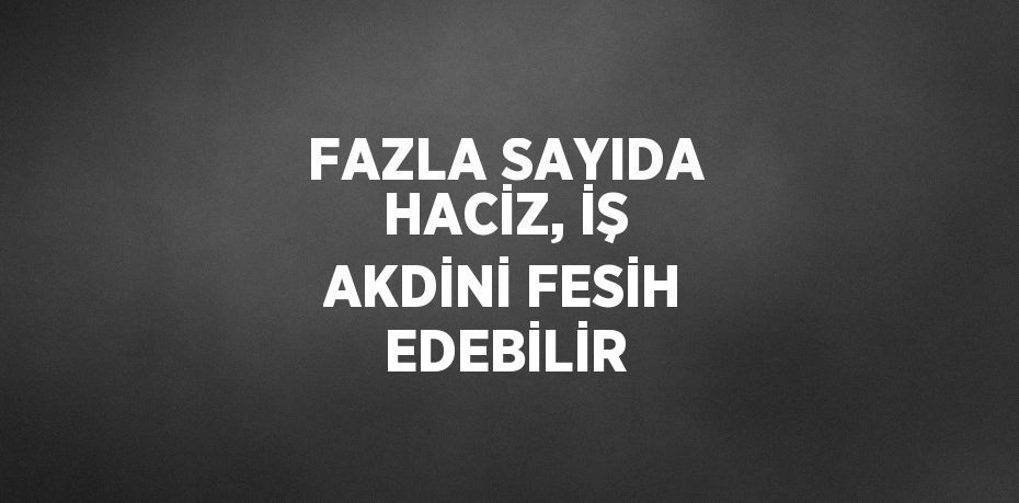 FAZLA SAYIDA HACİZ, İŞ AKDİNİ FESİH EDEBİLİR