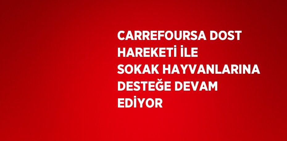 CARREFOURSA DOST HAREKETİ İLE SOKAK HAYVANLARINA DESTEĞE DEVAM EDİYOR