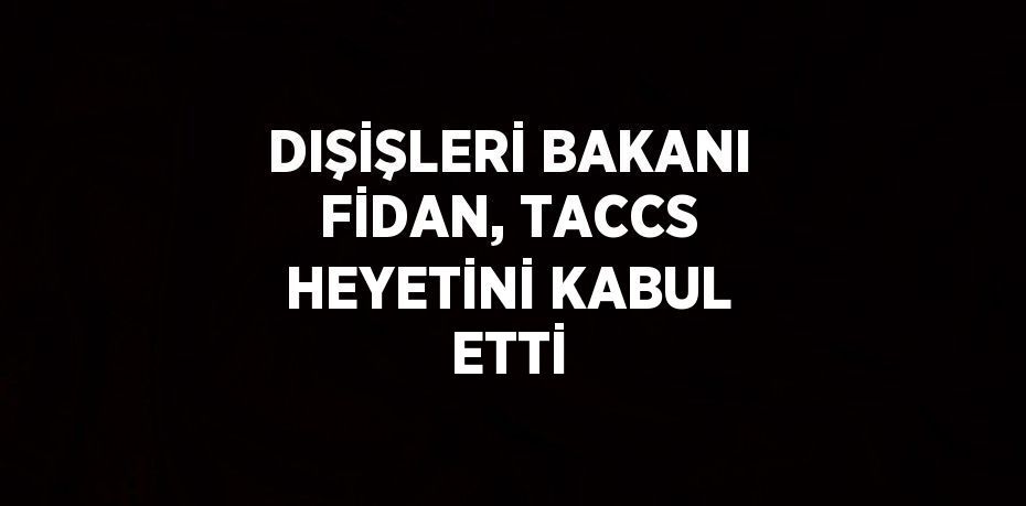 DIŞİŞLERİ BAKANI FİDAN, TACCS HEYETİNİ KABUL ETTİ