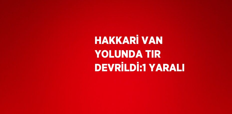 HAKKARİ VAN YOLUNDA TIR DEVRİLDİ:1 YARALI