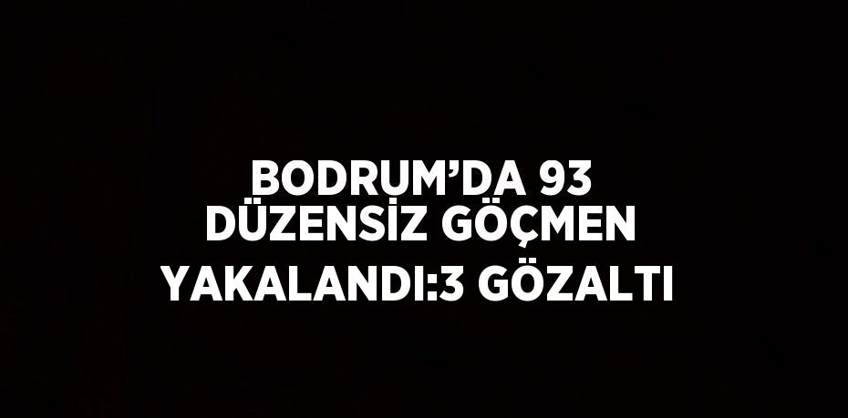 BODRUM’DA 93 DÜZENSİZ GÖÇMEN YAKALANDI:3 GÖZALTI