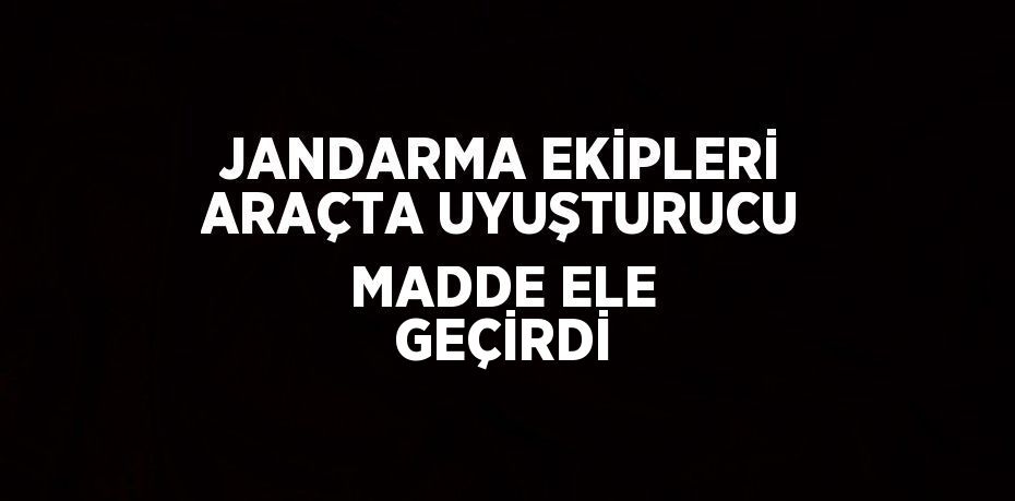 JANDARMA EKİPLERİ ARAÇTA UYUŞTURUCU MADDE ELE GEÇİRDİ